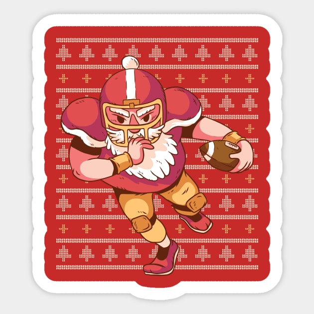 Football Santa Ugly Sweater Sticker by rjzinger